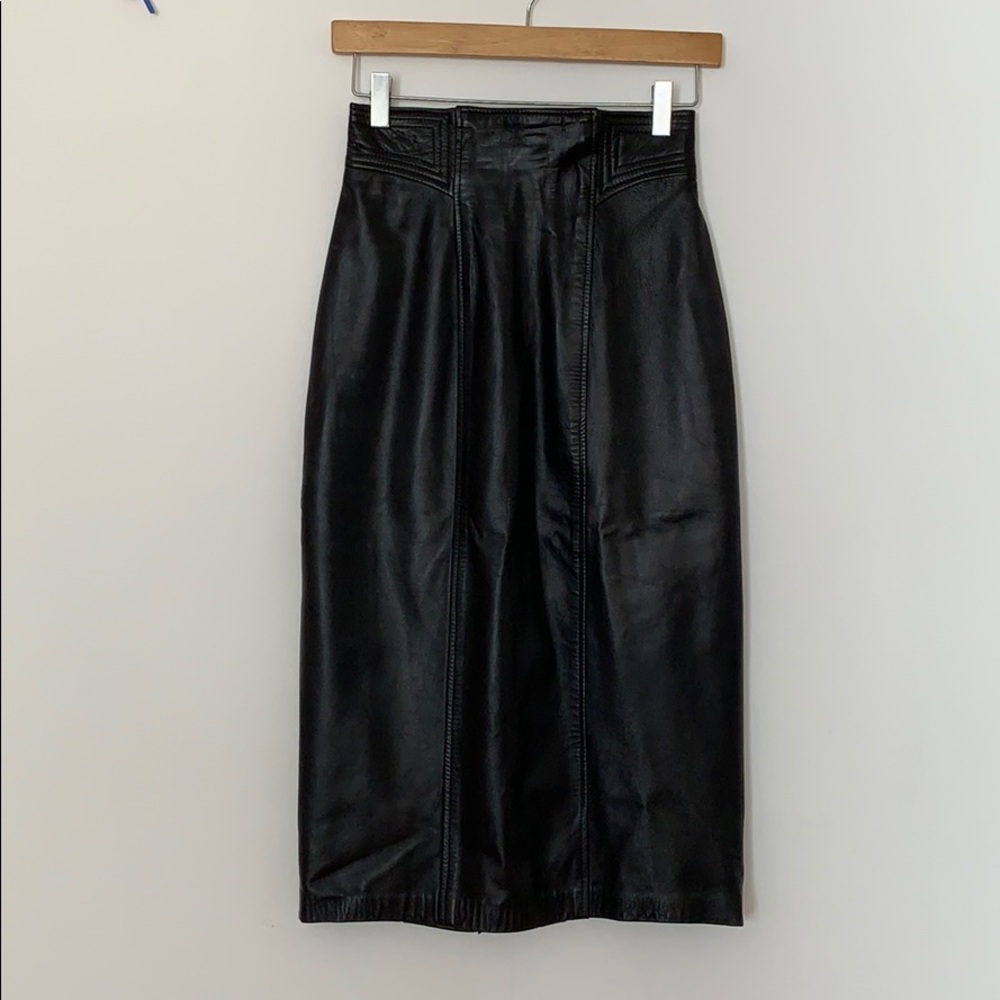 Danier Black Leather Pencil Skirt